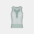 Q36.5 Base Layer 0 Mesh - Olive Green sleeveless mesh base layer with breathable design and fitted hem.