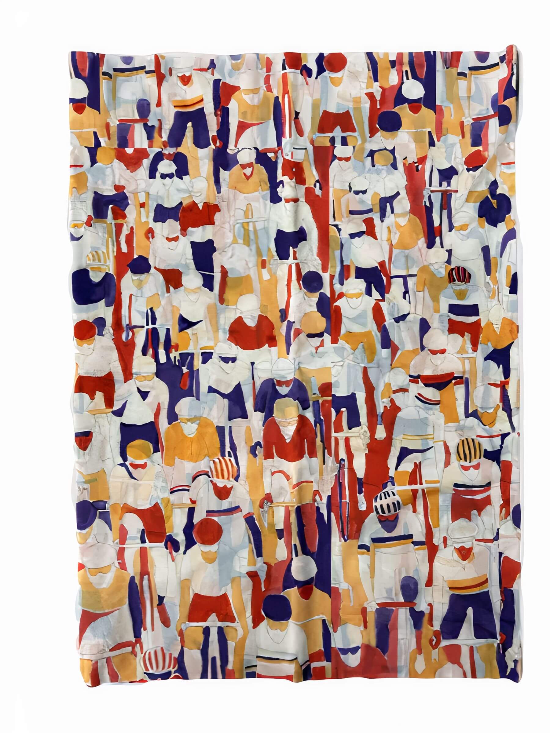 Ostroy Peloton Neck Warmer with colorful cyclist pattern in breathable micro-polyester fabric made in Italy