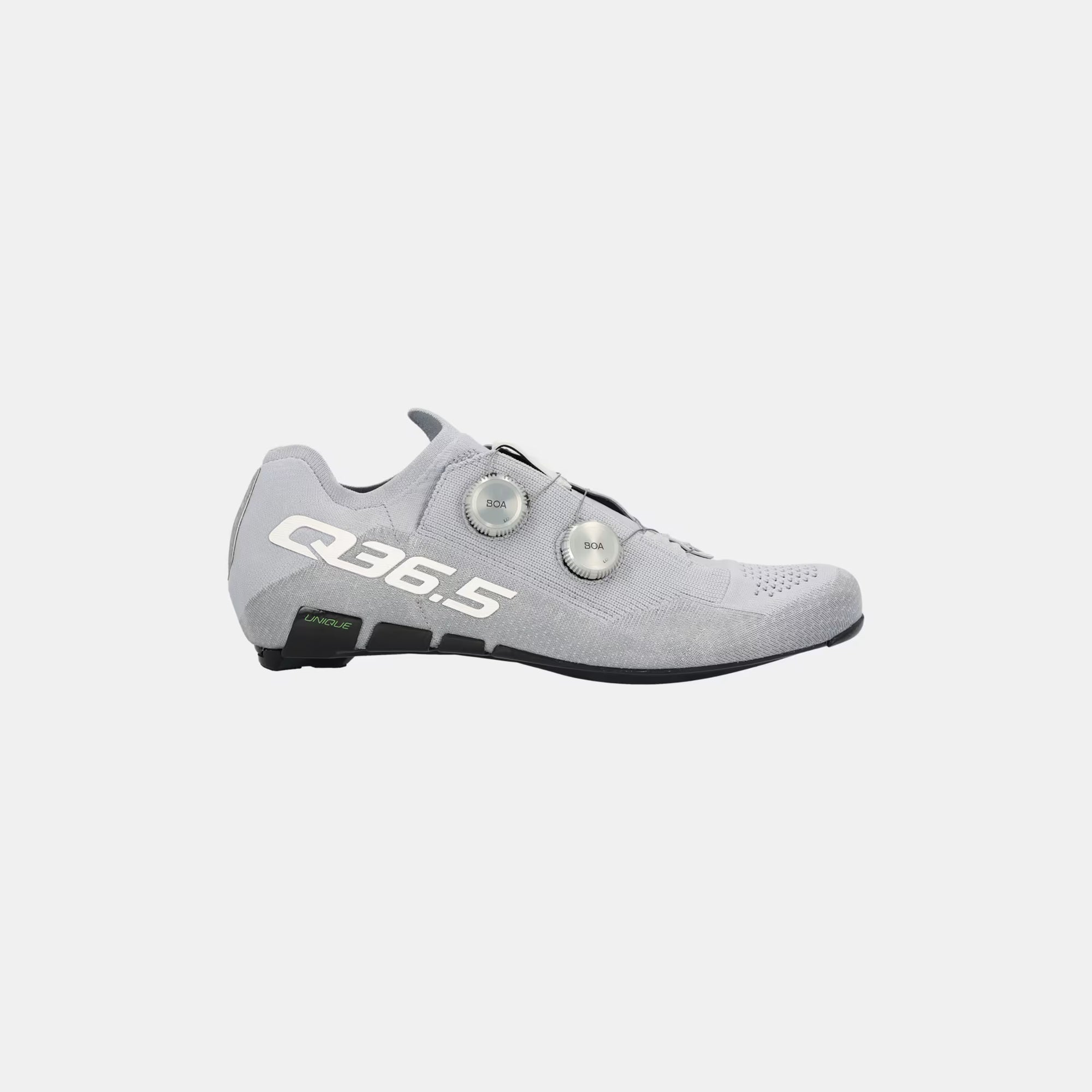 Q36.5 Dottore Clima Road Shoes - Silver side view showing dual dial closure and lightweight breathable upper design