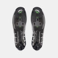 Top view of Q36.5 Dottore Clima Road Shoes - Silver showing cleat mount area and sleek aerodynamic design