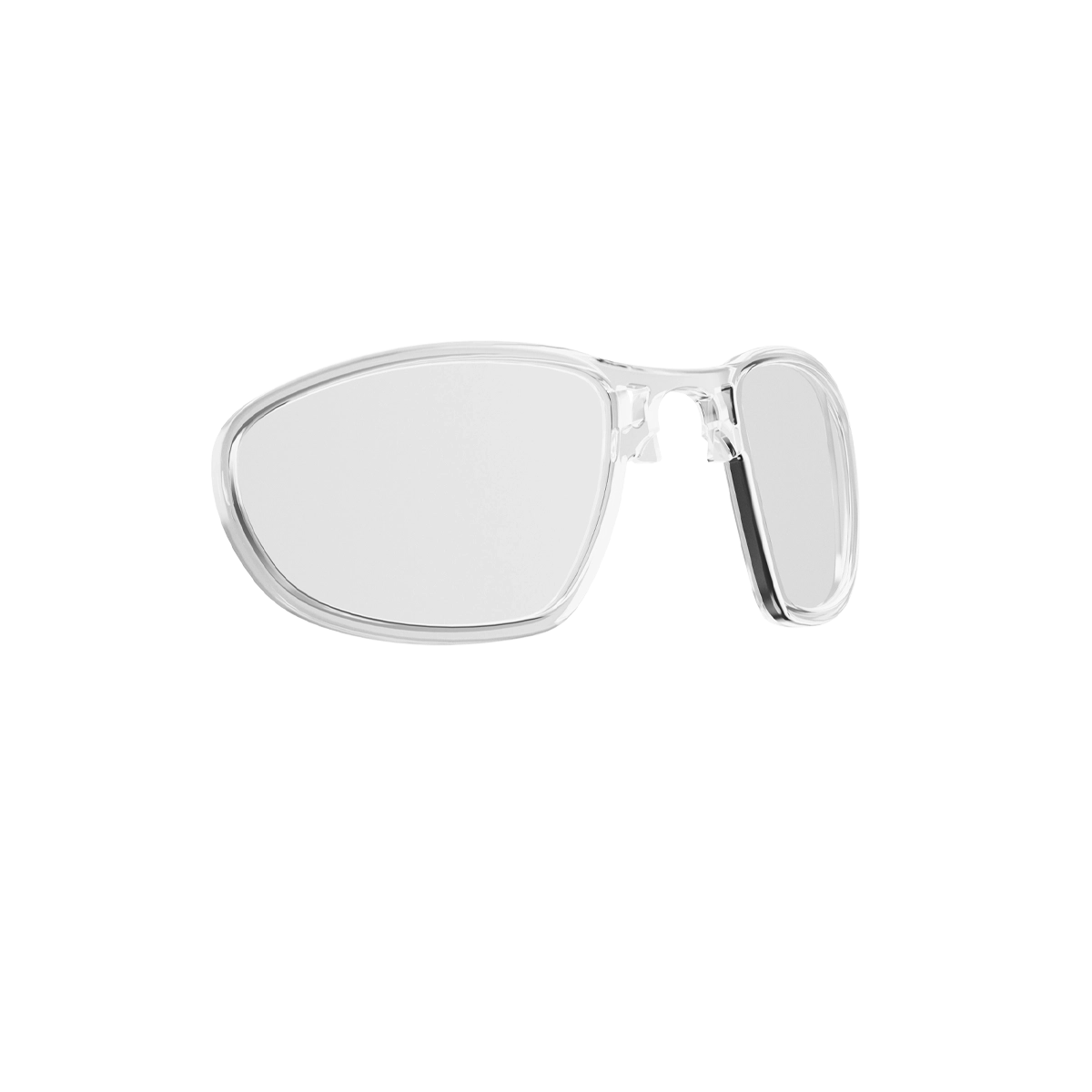 REACT Correction Clip for Rev shown in clear frame with tinted lenses on white background
