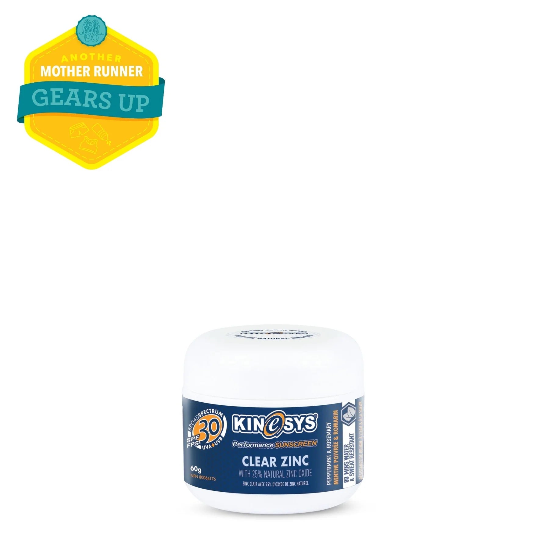 KINeSYS SPF30 Clear Zinc with 25% Zinc Oxide 60g