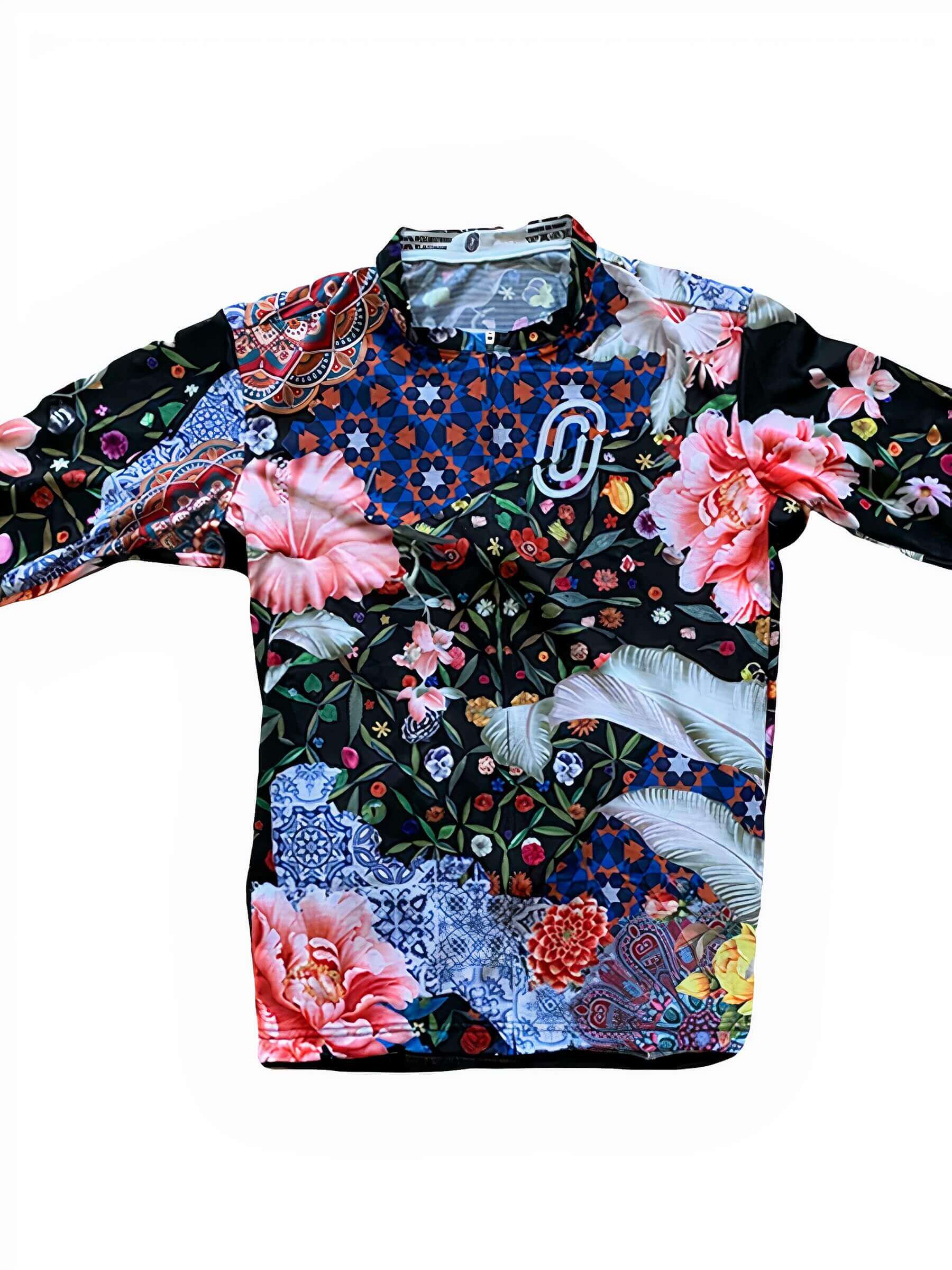Ostroy Omloop Jersey - Women's with vibrant floral and geometric patterns inspired by Flanders and Ghent culture and history