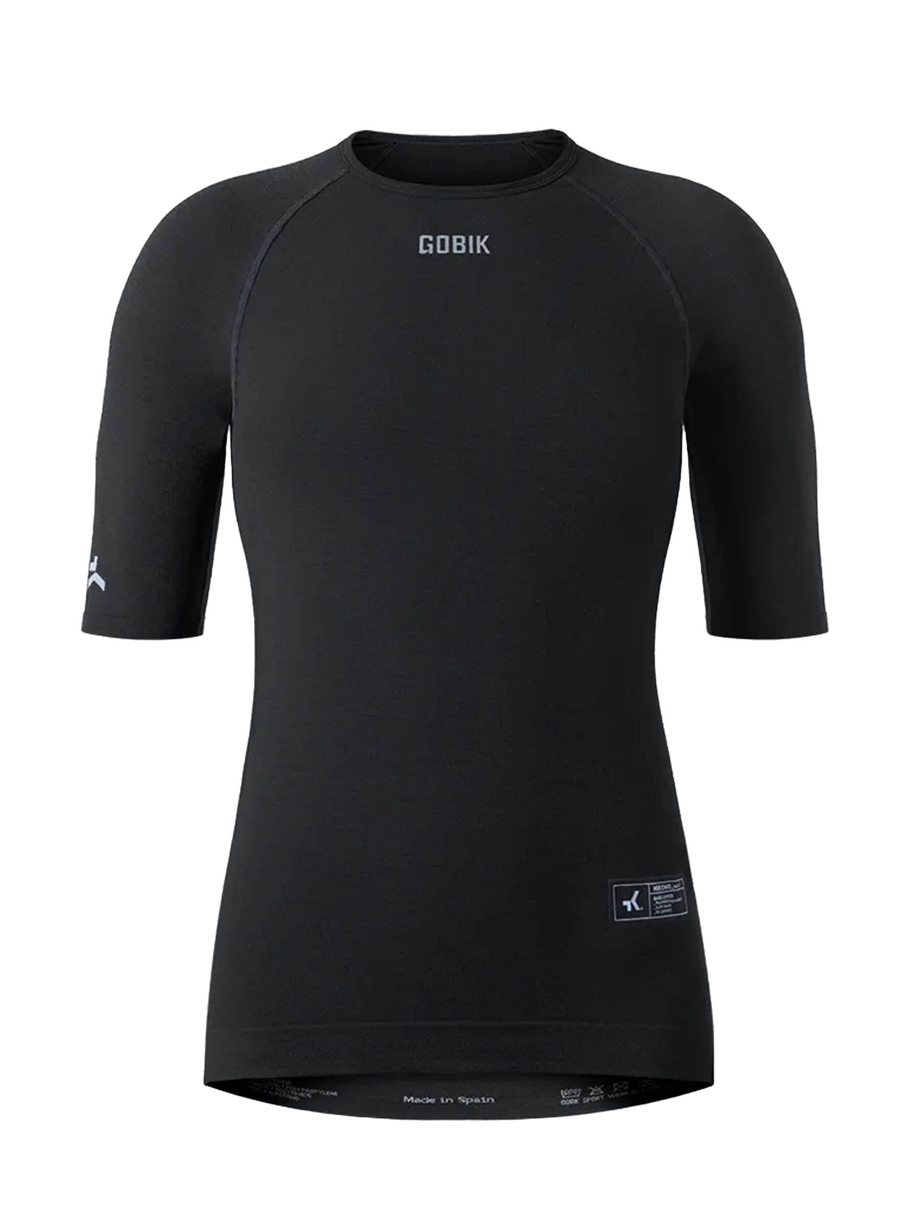 Breathable short-sleeved merino base layer for temperature control in all conditions, odor-resistant while cycling.