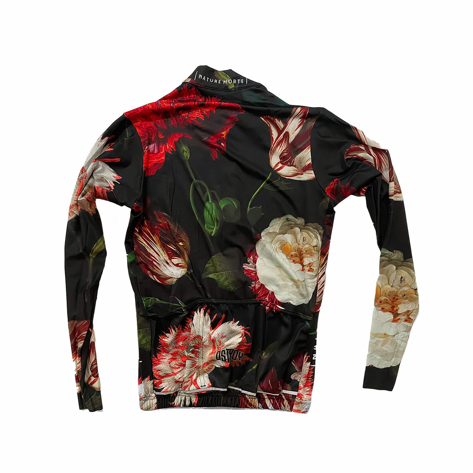 Ostroy Nature Morte Lightweight Long-Sleeve Jersey - Men's with floral vanitas still life design on black background