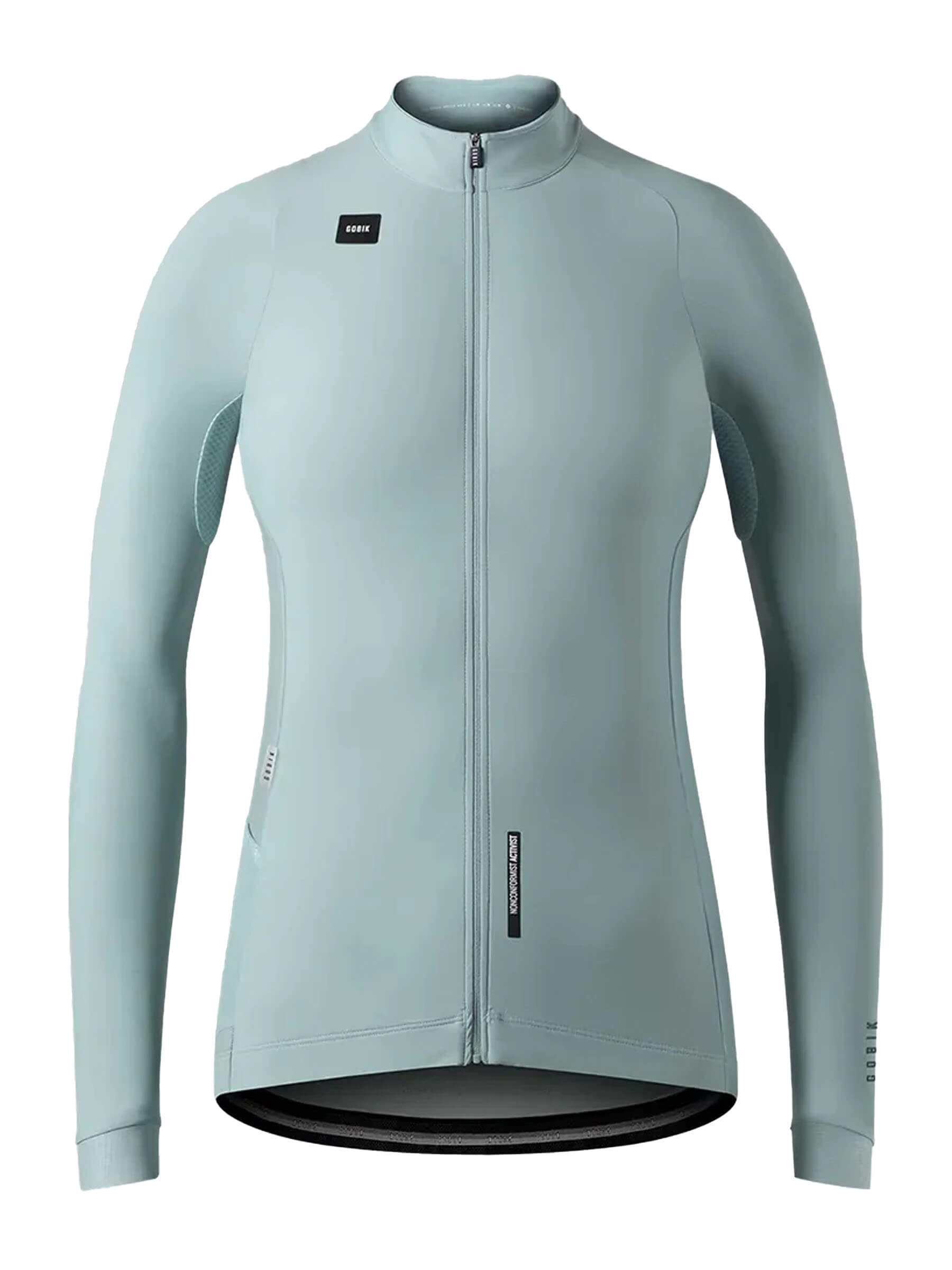 GOBIK Pacer Solid Long Sleeve Jersey - Women's in solid light blue with full front zipper and sleek fit design