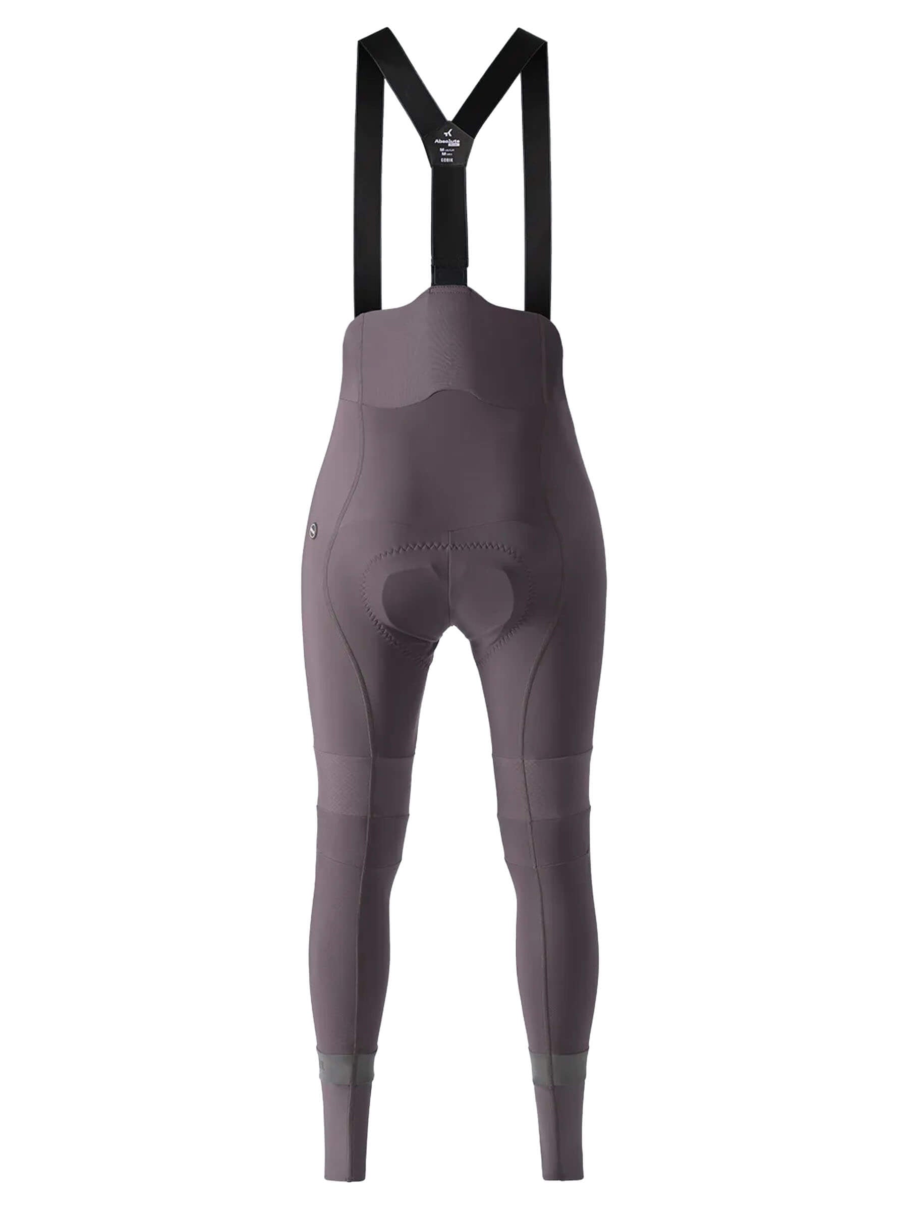 Back view of GOBIK Absolute 6.0 K9 Bib Tights - Women's showing padded seat and supportive bib straps in grey color