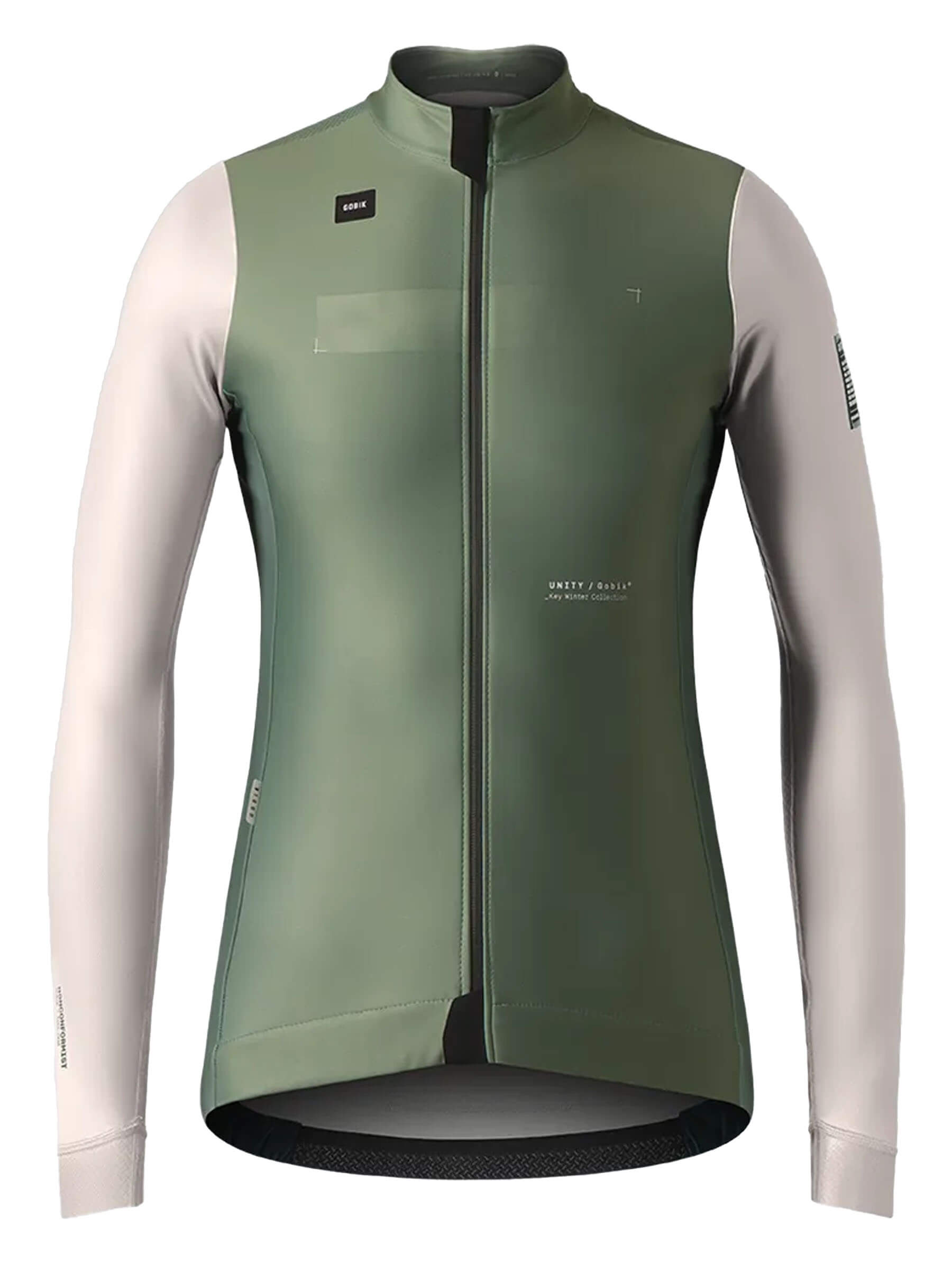 GOBIK Thermal Skimo Pro Jacket - Women's in green and beige with full zip and slim fit for cold weather cycling