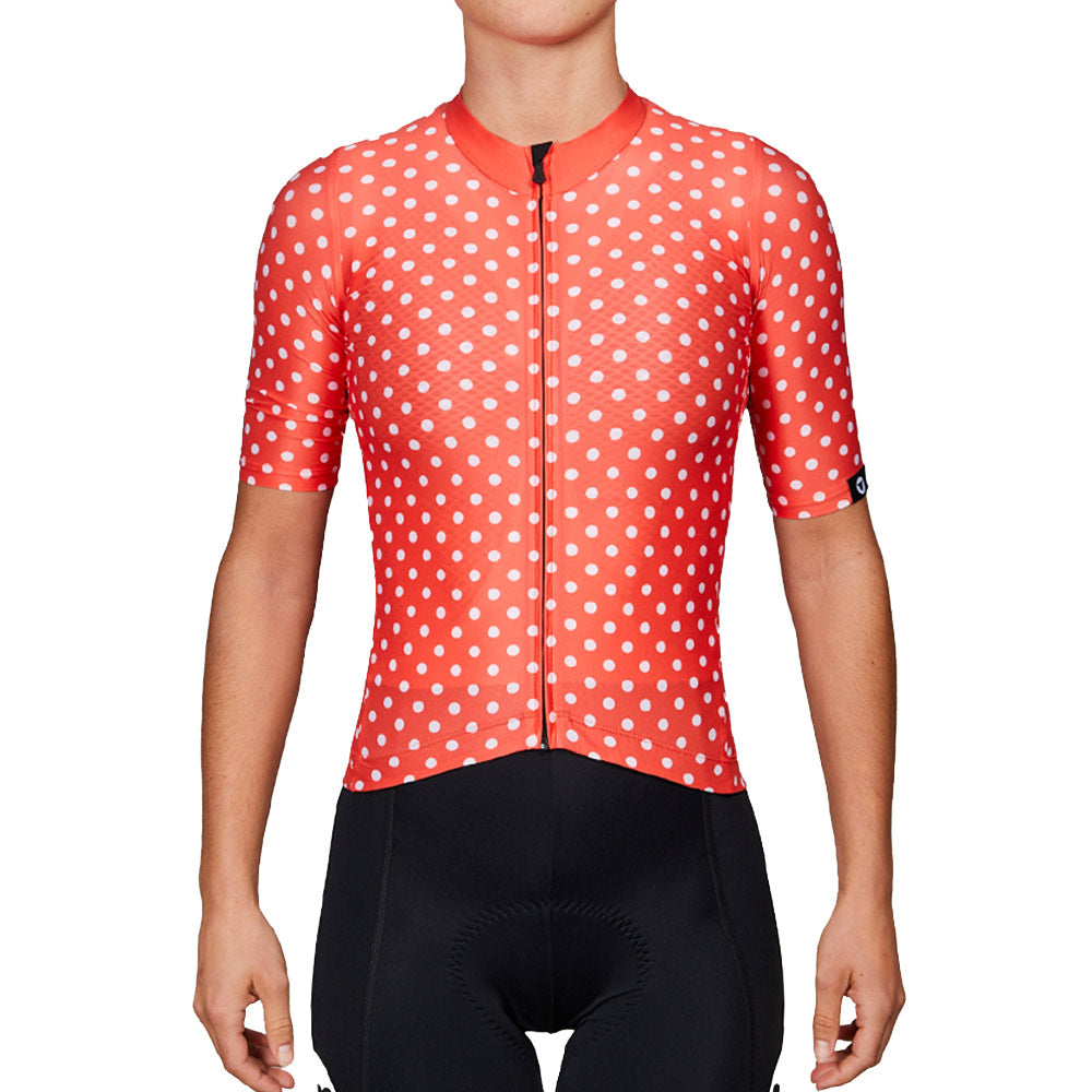 Black Sheep Cycling Women's TC19 Dot Jersey - Warm Red